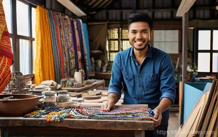 제약 기반 창의성을 위한 실용 지침 - **Resourceful Artisan in a Humble Studio:** A young Thai artisan in their sun-drenched, cozy Bangkok...