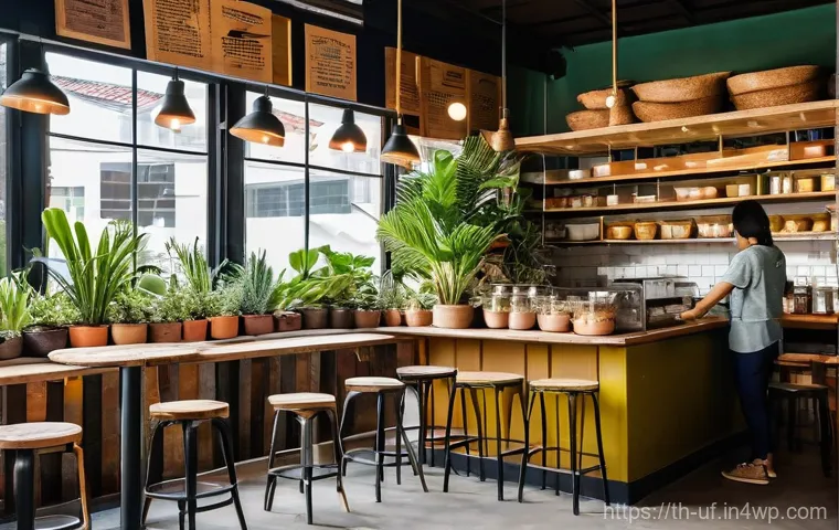 제약 기반 창의성과 동기 부여 - Image Prompt 1: The Upcycled Café of Dreams**