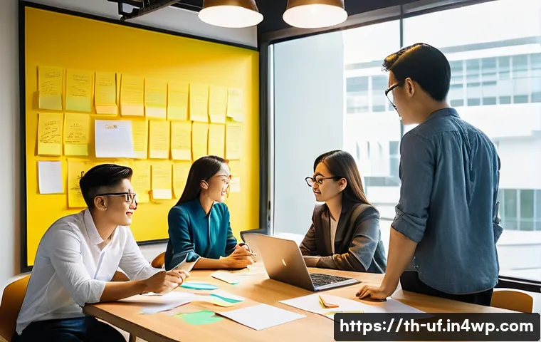 제약 기반 창의성으로 팀의 효율성 높이기 - **Prompt:** A dynamic and diverse team of young Thai professionals, both men and women, in a modern,...