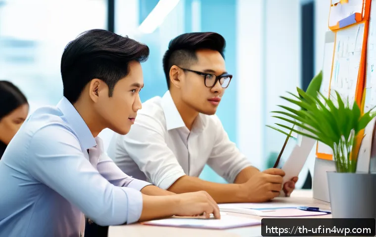제약 기반 창의성과 심리적 안전 - A modern Thai office environment showing a diverse creative team engaged in a brainstorming session,...